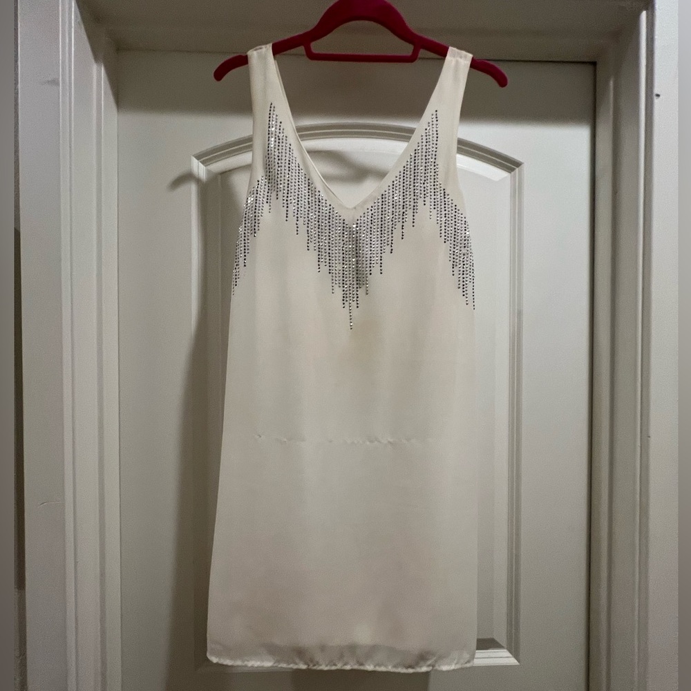 Cream dress with rhinestones